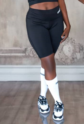 Footprints Female Leggins Shorts - Image 2